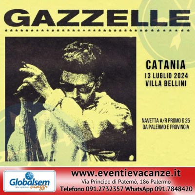 BUS per GAZZELLE da Palermo in Concerto a Catania il 13 luglio 2024