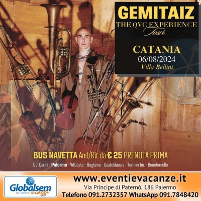 BUS per GEMITAIZ da Palermo in Concerto a Catania il 06 agosto 2024