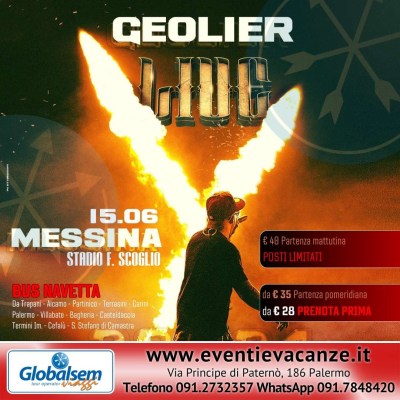 BUS per GEOLIER da Palermo, Trapani e provincia in Concerto a Messina il 15 giugno 2024