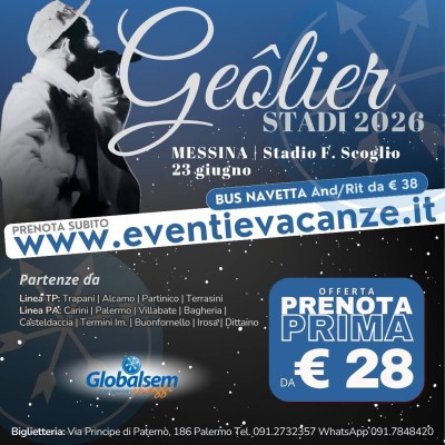 BUS per GEOLIER da Palermo, Trapani e provincia in Concerto a Messina il 23 giugno 2026