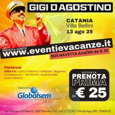 BUS per FRANCO126 da Palermo in Concerto a Catania il 24 agosto 2025