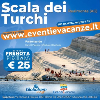 Scala dei Turchi - Bus Navetta da Palermo ogni domenica d'estate